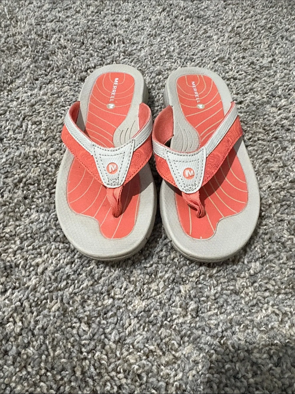 Merrell Coral and Light Tan Women's Flip Flops